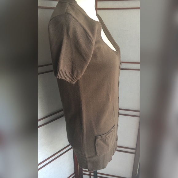 SMALL Xhilaration Short Sleeve Long Brown Cardigan - Picture 3 of 6